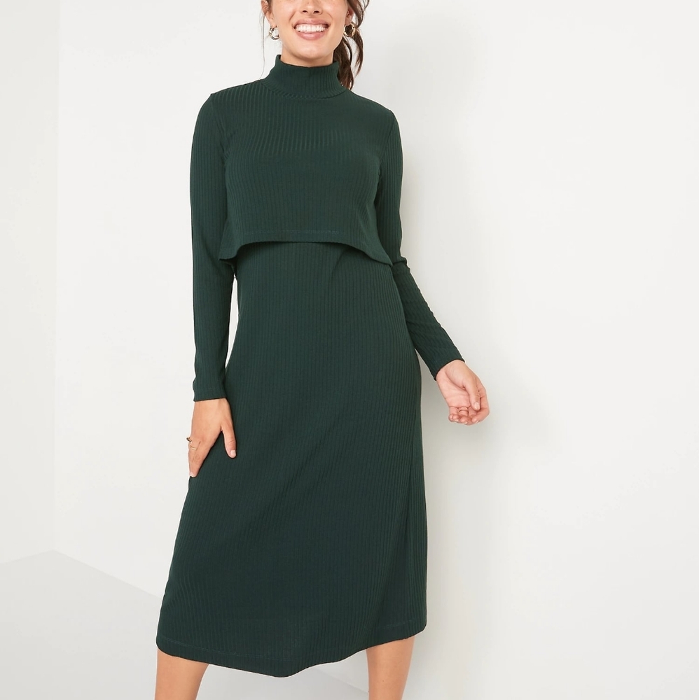 Old Navy green nursing/maternity dress, size